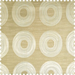 Brown and beige color geometric circles design shapes texture layers with horizontal lines polyester main curtain